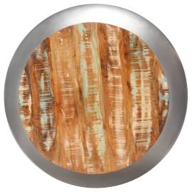 Măsuță de cafea, gri, 68x68x30 cm, lemn masiv reciclat, 3 image