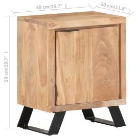Noptieră, 40x30x50 cm, lemn masiv de acacia cu margini vii, 8 image