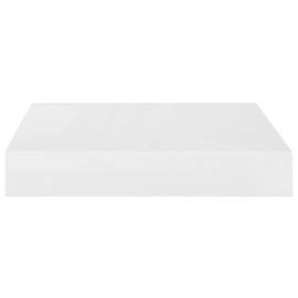 Raft de perete suspendat, alb extralucios, 23x23,5x3,8 cm, mdf, 5 image