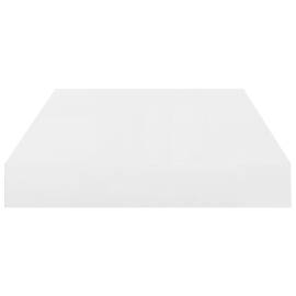 Raft de perete suspendat, alb extralucios, 40x23x3,8 cm, mdf, 5 image