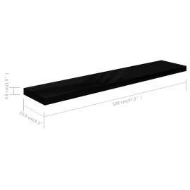 Raft perete suspendat, negru extralucios, 120x23,5x3,8 cm, mdf, 9 image