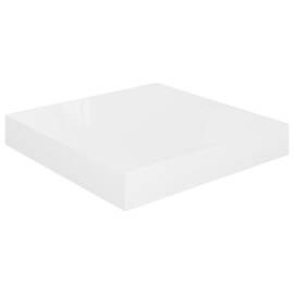 Rafturi de perete, 2 buc., alb extralucios, 23x23,5x3,8 cm, mdf, 4 image
