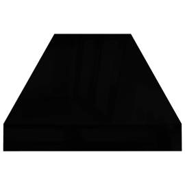 Rafturi de perete, 2 buc., negru extralucios 90x23,5x3,8 cm mdf, 6 image