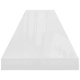 Rafturi de perete, 4 buc., alb extralucios, 120x23,5x3,8 cm mdf, 6 image