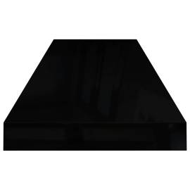 Rafturi de perete, 4 buc., negru extralucios 80x23,5x3,8 cm mdf, 6 image
