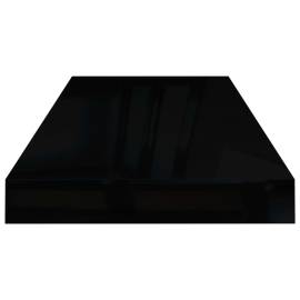 Rafturi de perete 4 buc. negru extralucios 60x23,5x3,8 cm mdf, 6 image