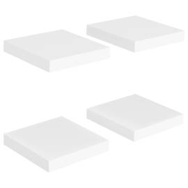 Rafturi de perete suspendate, 4 buc., alb, 23x23,5x3,8 cm, mdf, 2 image