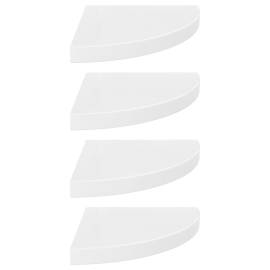 Colțare suspendate, 4 buc., alb extralucios, 35x35x3,8 cm, mdf, 2 image
