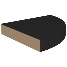 Raft de colț suspendat, negru, 25x25x3,8 cm, mdf, 4 image