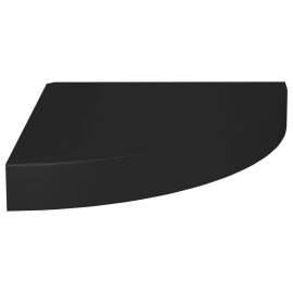 Raft de colț suspendat, negru, 25x25x3,8 cm, mdf, 2 image