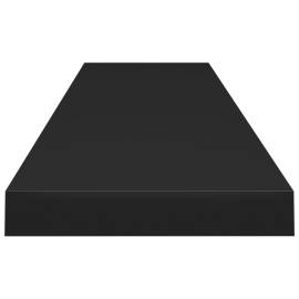 Raft de perete suspendat, negru, 120x23,5x3,8 cm, mdf, 5 image