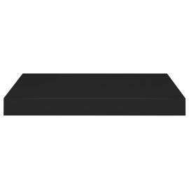 Raft de perete suspendat, negru, 40x23x3,8 cm, mdf, 4 image