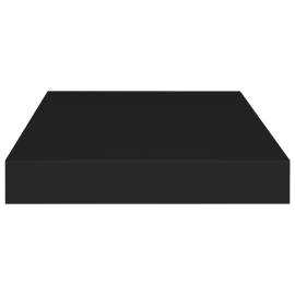 Raft de perete suspendat, negru, 40x23x3,8 cm, mdf, 5 image