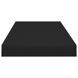 Raft de perete suspendat, negru, 60x23,5x3,8 cm, mdf, 5 image