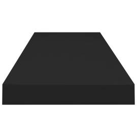 Raft de perete suspendat, negru, 90x23,5x3,8 cm, mdf, 5 image