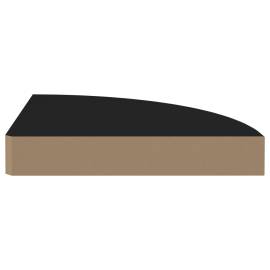 Rafturi colț de perete, 2 buc., negru, 25x25x3,8 cm, mdf, 6 image