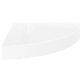 Rafturi colț perete, 2 buc., alb extralucios, 25x25x3,8 cm, mdf, 4 image