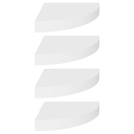 Rafturi colțar de perete, 4 buc., alb, 25 x 25 x 3,8 cm, mdf, 2 image