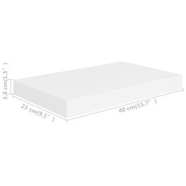 Rafturi de perete suspendate, 4 buc., alb, 40x23x3,8 cm, mdf, 10 image