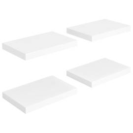 Rafturi de perete suspendate, 4 buc., alb, 40x23x3,8 cm, mdf, 2 image