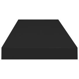 Rafturi de perete suspendate 2 buc., negru, 80x23,5x3,8 cm, mdf, 6 image