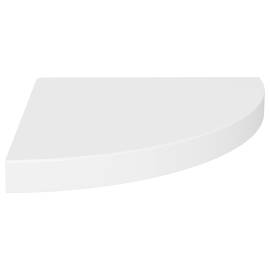 Raft colțar de perete, alb, 35 x 35 x 3,8 cm, mdf, 2 image