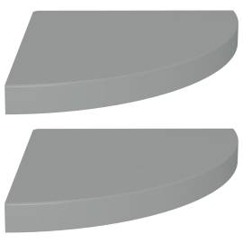 Rafturi colț de perete, 2 buc., gri, 35x35x3,8 cm, mdf, 2 image