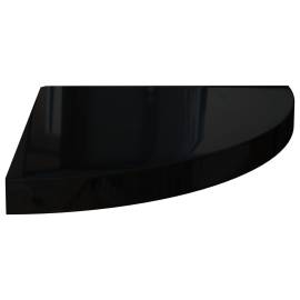 Rafturi colț perete, 2 buc., negru extralucios 35x35x3,8 cm mdf, 4 image
