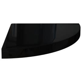 Rafturi colț perete, 4 buc., negru extralucios, 35x35x3,8 cm, mdf, 4 image