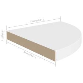 Rafturi colțar de perete, 4 buc., alb, 35 x 35 x 3,8 cm, mdf, 10 image