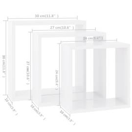 Rafturi cub de perete, 3 buc., alb, mdf, 11 image