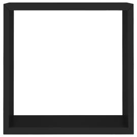 Rafturi cub de perete, 3 buc., negru, mdf, 7 image