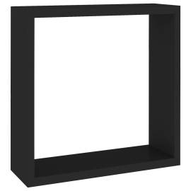 Rafturi cub de perete, 3 buc., negru, mdf, 6 image