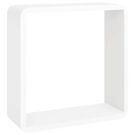 Rafturi de perete cub, 3 buc., alb, mdf, 7 image