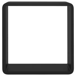 Rafturi de perete cub, 3 buc., negru, mdf, 8 image