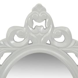 Set raft perete pentru chei/bijuterii cu oglindă și cârlige gri, 3 image