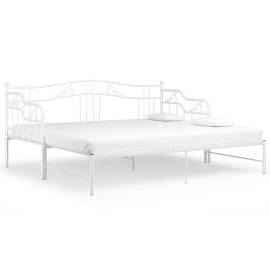 Cadru canapea extensibilă, alb, 90x200 cm, metal, 2 image