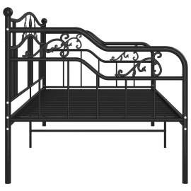 Cadru de pat canapea, negru, 90x200 cm, metal, 8 image