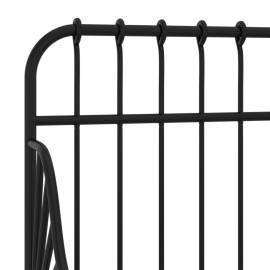 Cadru de pat extensibil, negru, 80x130/200 cm, metal, 6 image