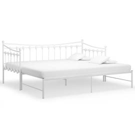 Cadru pat canapea extensibilă, alb, 90x200 cm, metal, 2 image