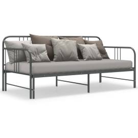 Cadru pat canapea extensibilă, gri, 90 x 200 cm, metal, 2 image