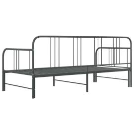 Cadru pat canapea extensibilă, gri, 90 x 200 cm, metal, 7 image
