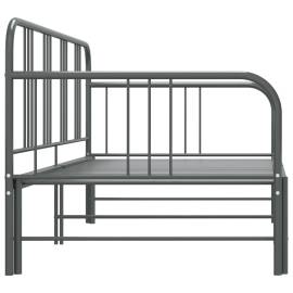 Cadru pat canapea extensibilă, gri, 90 x 200 cm, metal, 6 image