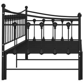 Cadru pat canapea extensibilă, negru, 90x200 cm, metal, 9 image