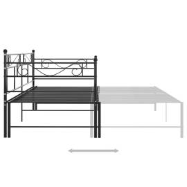 Cadru pat canapea extensibilă, negru, 90x200 cm, metal, 5 image