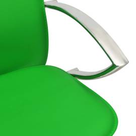 Scaune de bar , 2 buc., verde, piele ecologică, 7 image