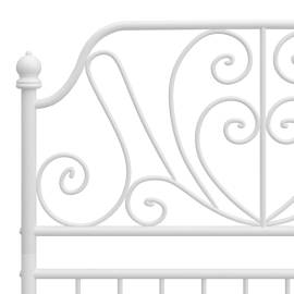 Cadru de pat, alb, 100x200 cm, metal și placaj, 5 image