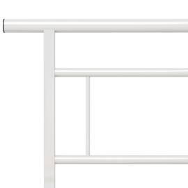 Cadru de pat, alb, 160 x 200 cm, metal, 5 image
