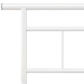 Cadru de pat, alb, 200 x 200 cm, metal, 5 image