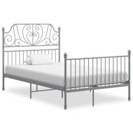 Cadru de pat, gri, 120x200 cm, metal și placaj